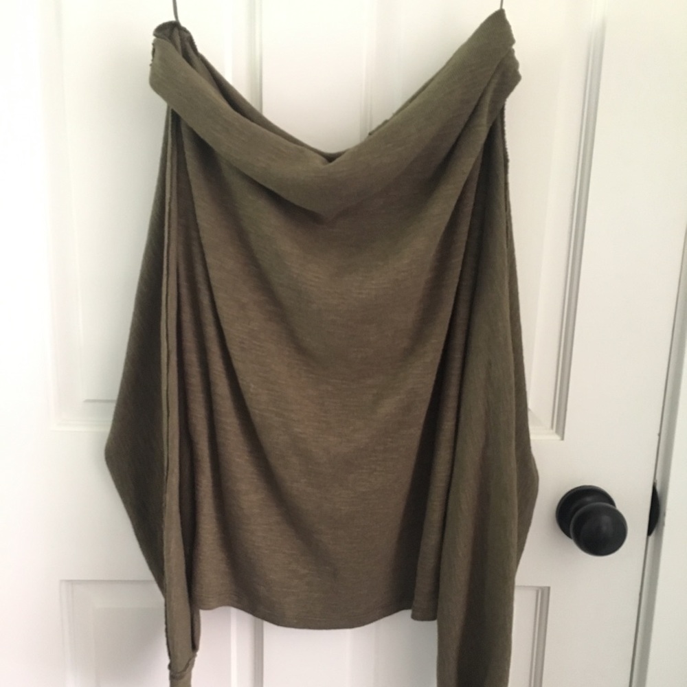 Free People XS Olive Off The Shoulder Sweater Top